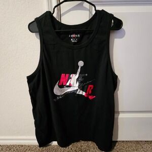New Jordan Mens Black Tank Top Gym Athletic Graphic Print XL